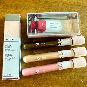 Glossier Lidstar, Priming Moisturizer, Cloud Paint bundle